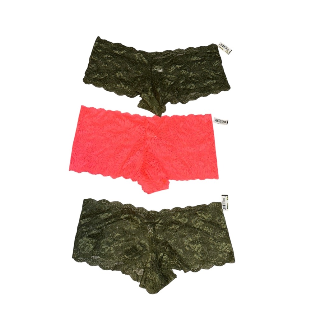 NEW WITH TAGS SET OF 3 Escante Collection Lace Boy‎ Short Panties SIZE 1X/3X